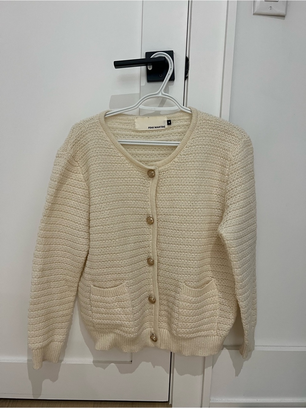 Pink Martini Cream Knit Cardigan